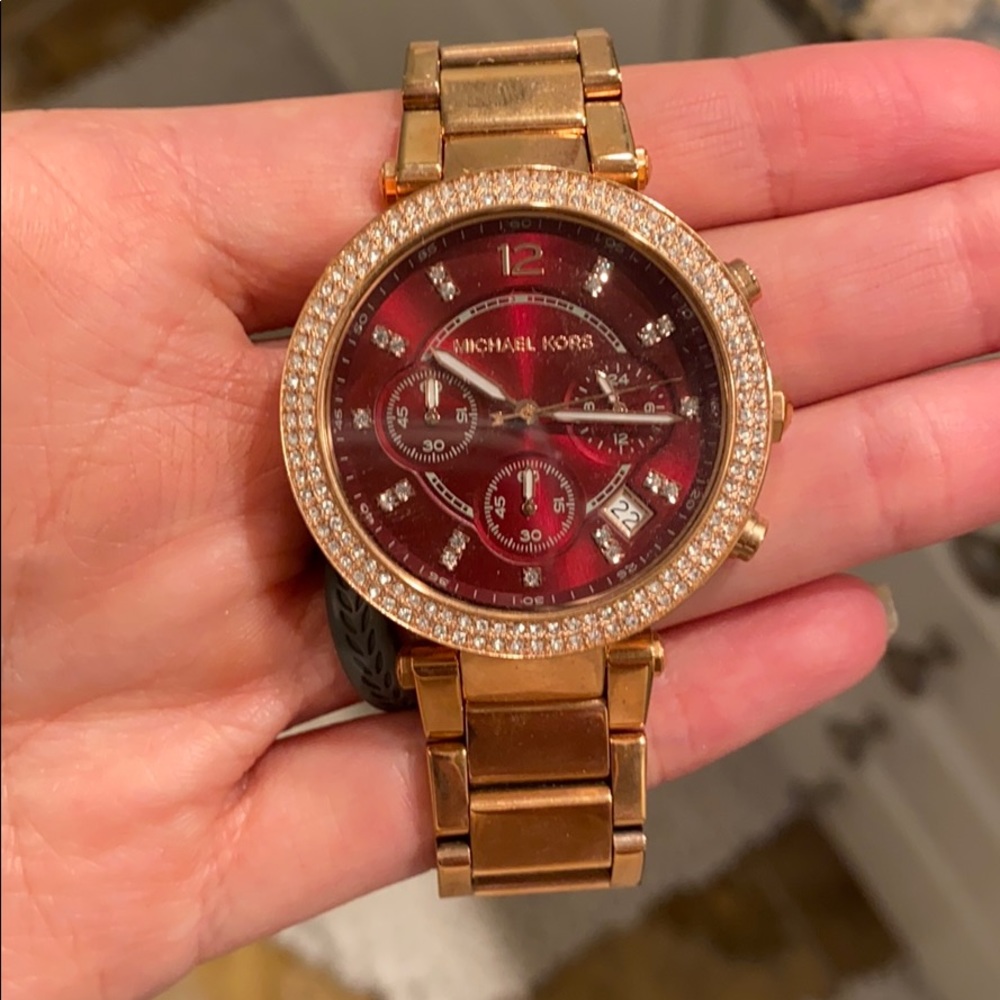 Michael Kors Parker watch (rose gold/red) MK6106 - Picture 2 of 3
